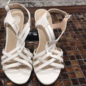 New never worn white sandals